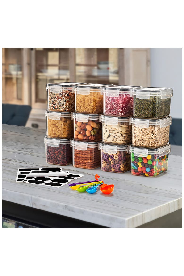 12-Pack Airtight Storage Containers, Alternate, color, CLEAR