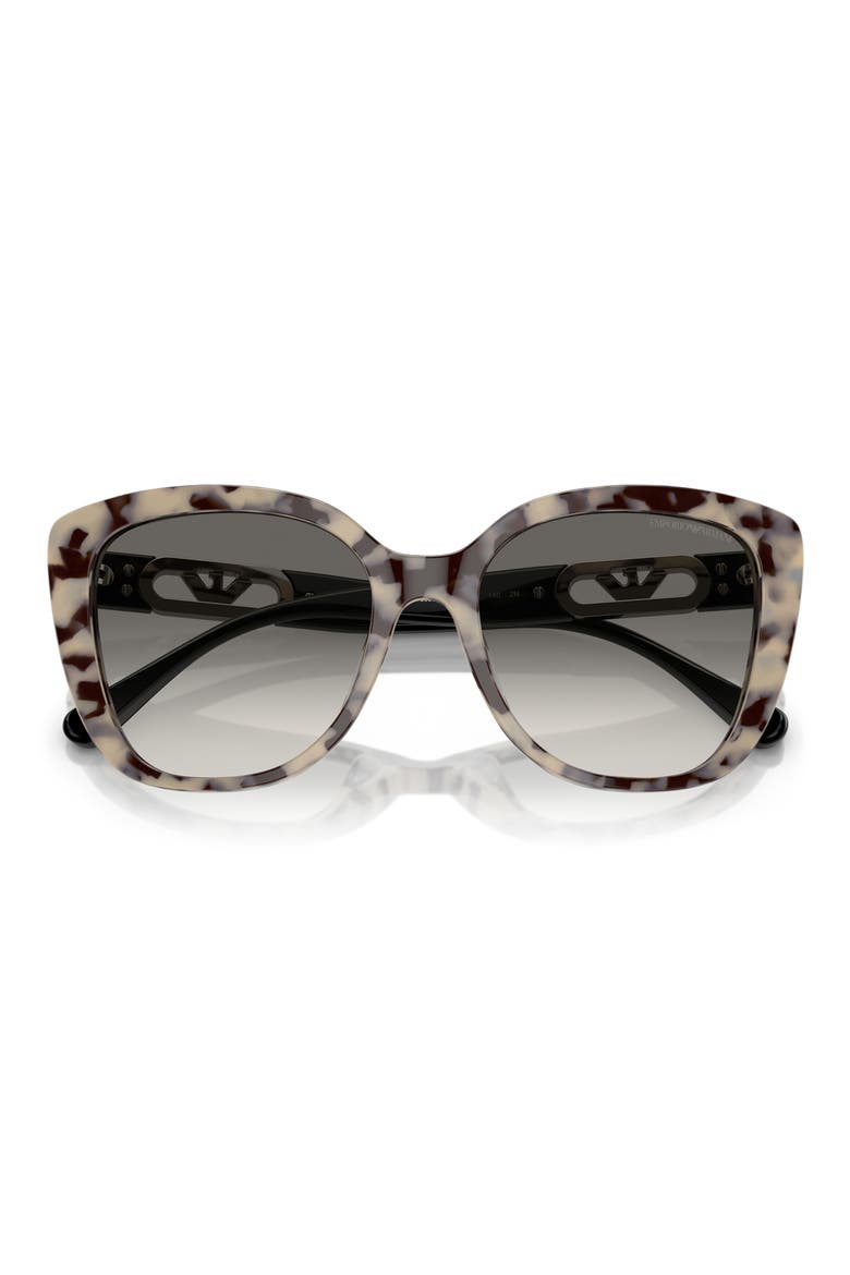 54mm Gradient Butterfly Sunglasses, Alternate, color, HAVANA CREAM / GRADIENT GREY