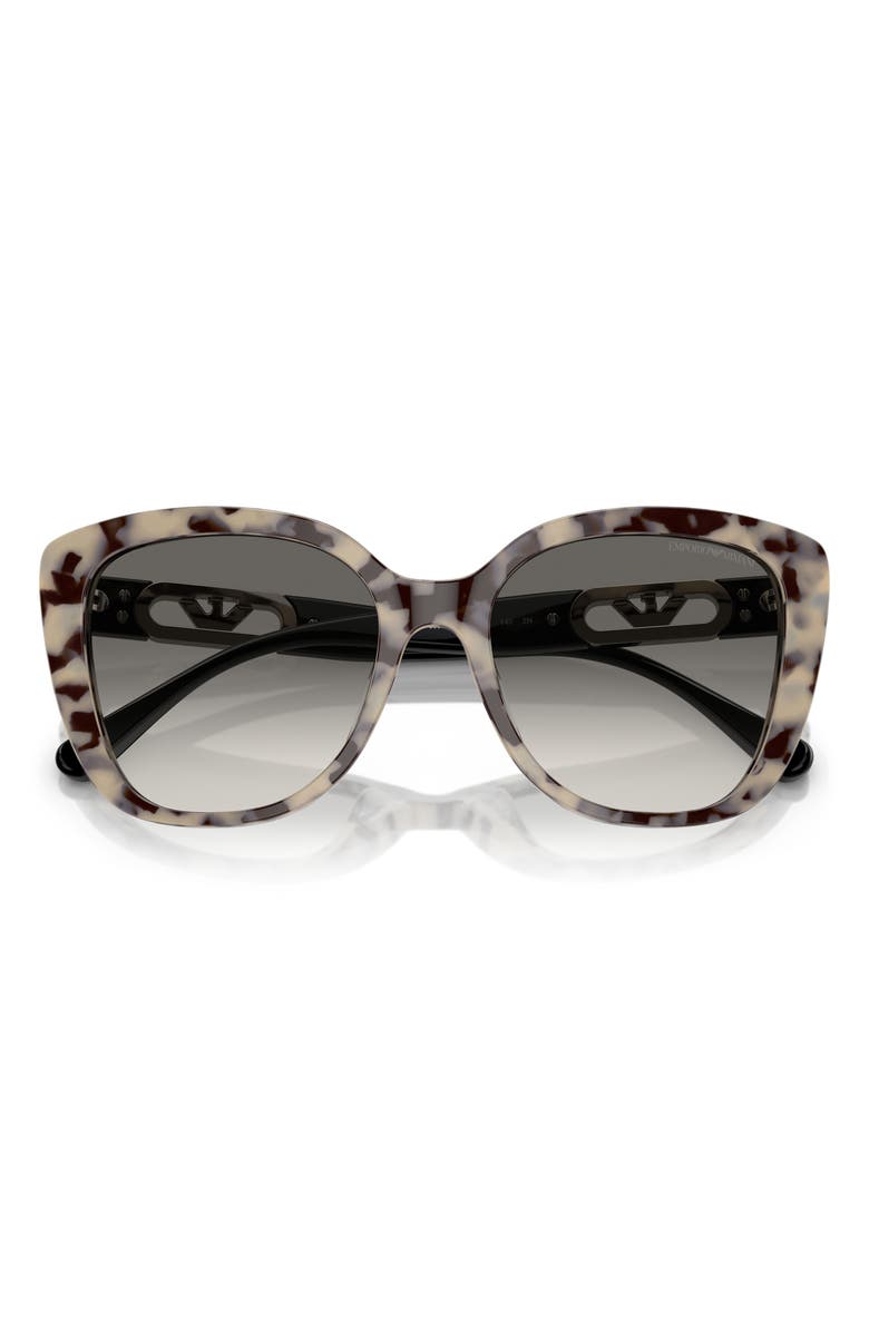 Emporio Armani 54mm Gradient Butterfly Sunglasses, Alternate, color, Havana Cream / Gradient Grey