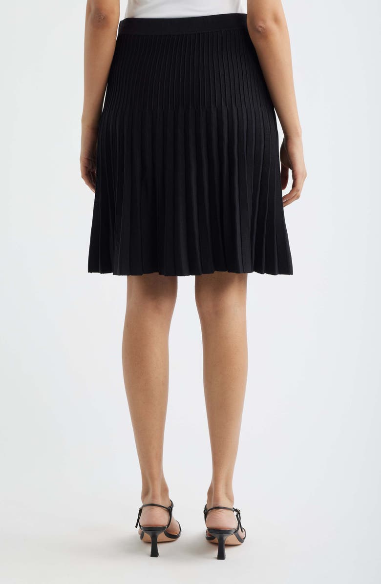 Halogen<sup>®</sup> Pleated Knit Skirt, Alternate, color, Rich Black