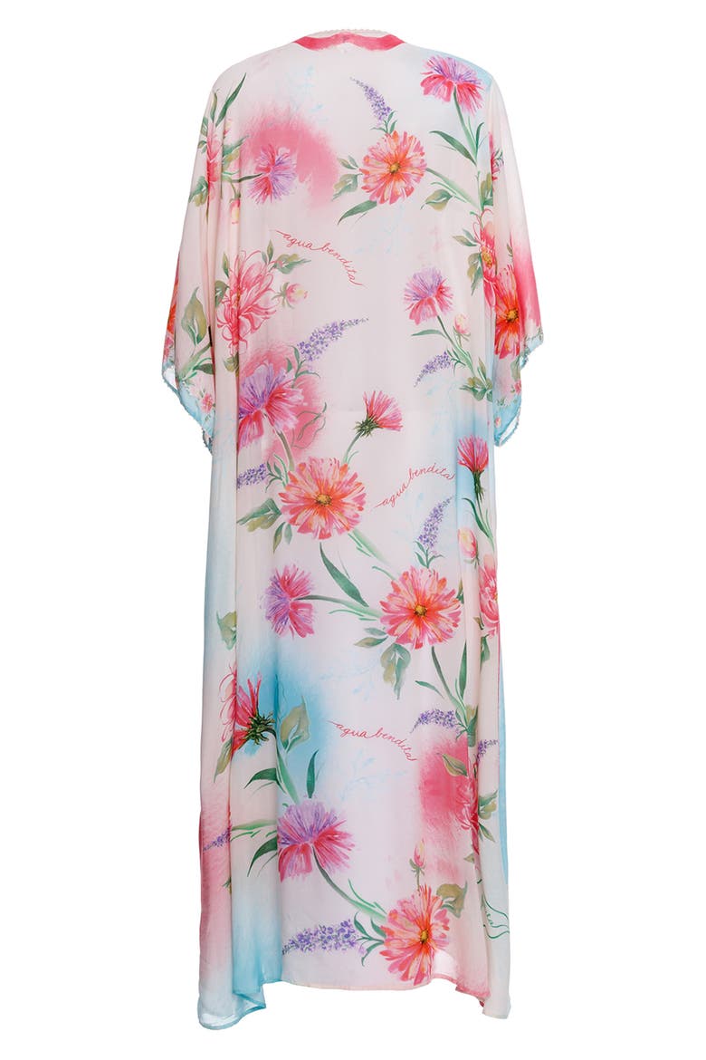 Selma Chroma Floral Caftan Cover-Up, Alternate, color, PINK MULTI