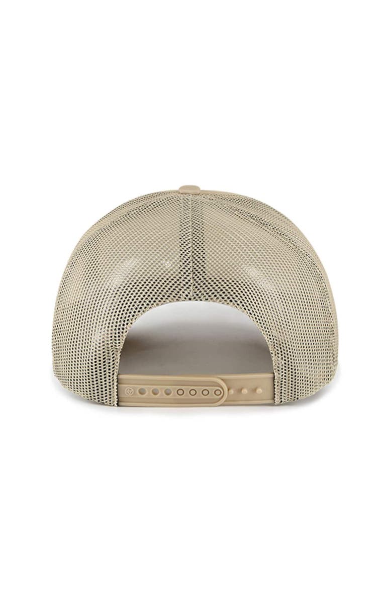 '47 Men's '47 Khaki Kansas Jayhawks Foam Front Mesh Trucker Snapback Hat, Alternate, color, Khaki