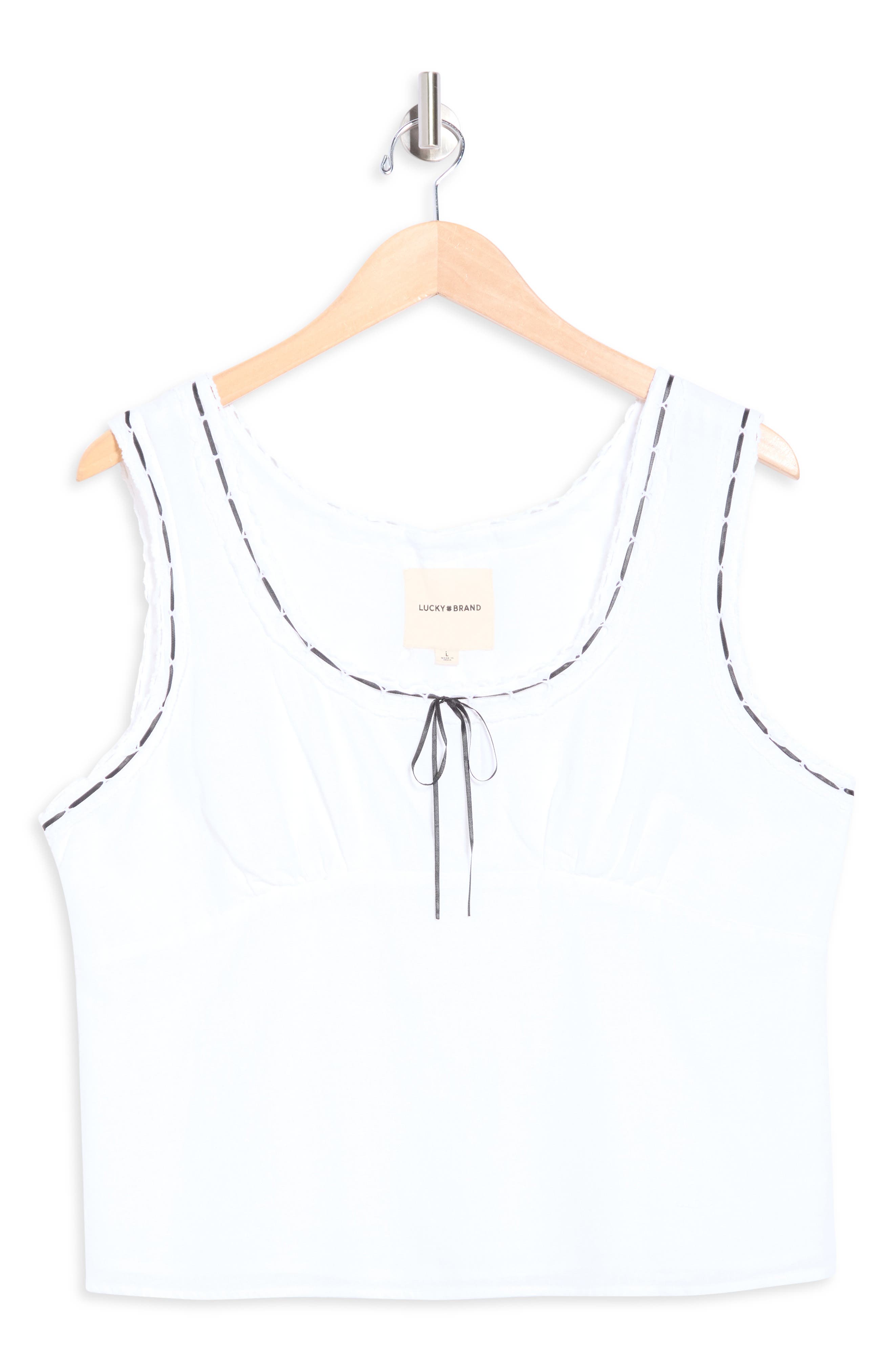 Lucky Brand Ribbon Lace Empire Top