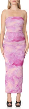 AFRM Marlo Strapless Mesh Maxi Dress