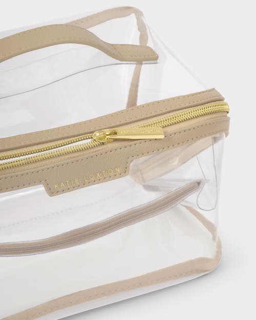 Katie Loxton Large Clear Makeup And Toiletry Bag In Brown