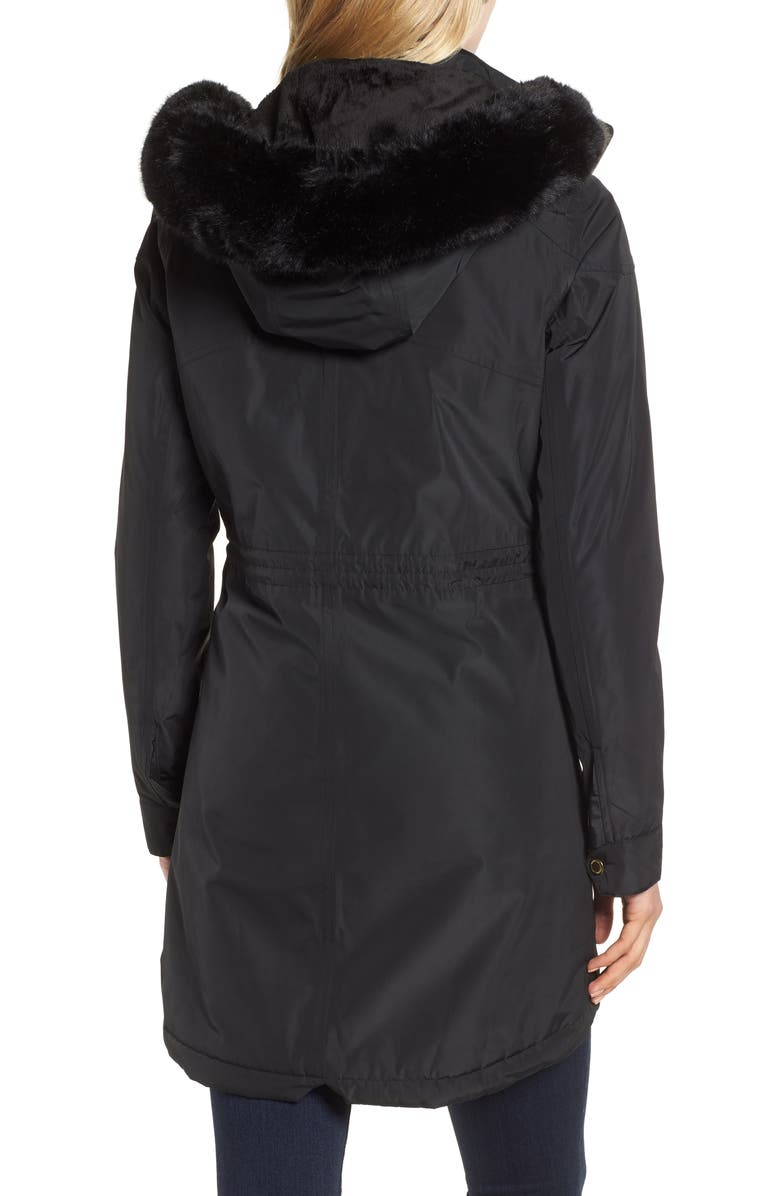 Barbour Imatra Waterproof Jacket with Faux Fur Trim, Alternate, color, 