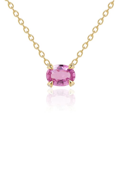 Valani Atelier Pink Sapphire & Diamond Pendant Necklace In 14k Yellow Gold