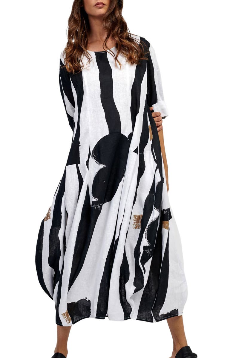 Alembika Zebra print cocoon maxi dress, Main, color, 