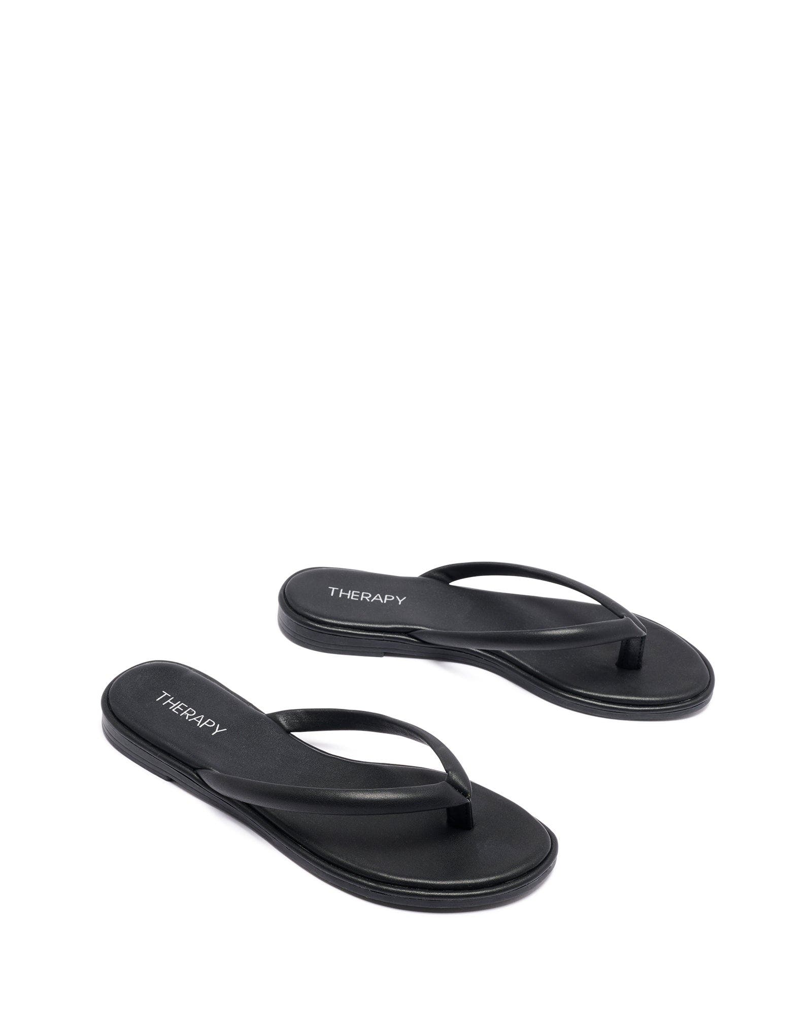 Theory Open Round Toe Sandal, Alternate, color, Black Smooth Pu