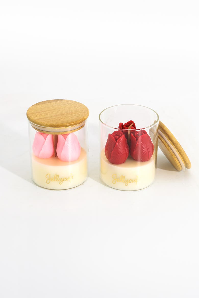 Bloom Jar Soy Wax Candle, Alternate, color, Tulip Red