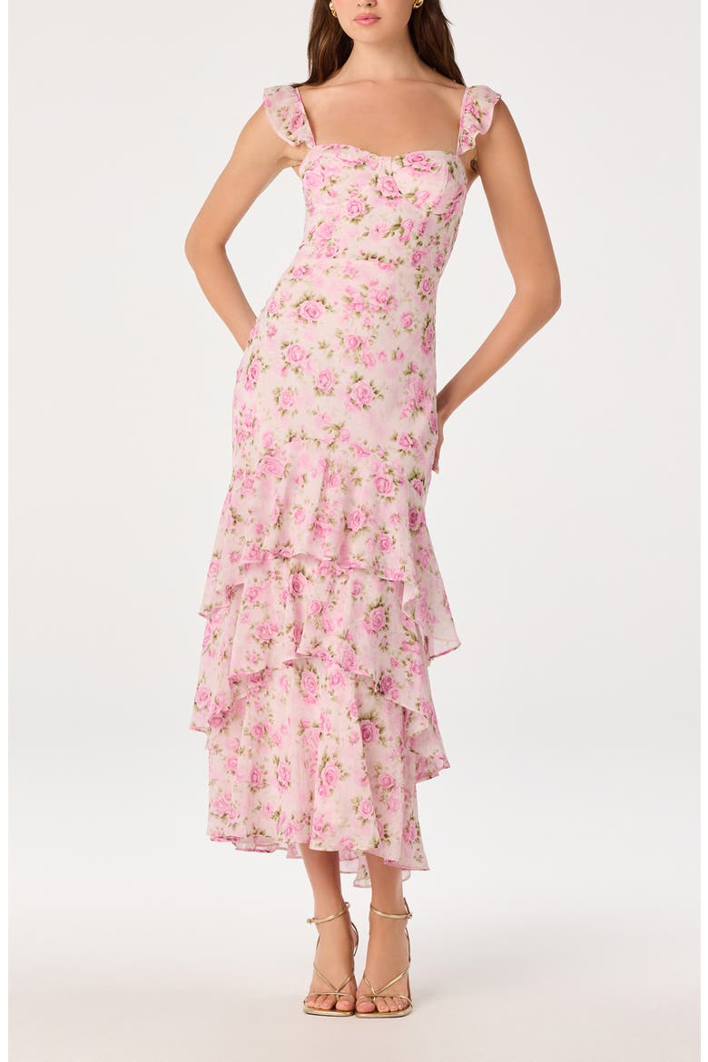 Alcina Polka Dot Maxi Dress, Alternate, color, PINK MULTI FLORAL