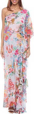 RANEES One Shoulder Ruffle Dress