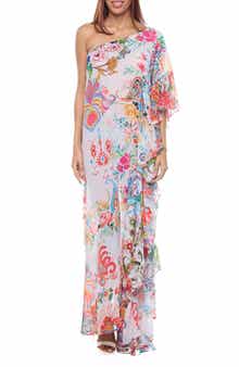 RANEES One Shoulder Ruffle Dress