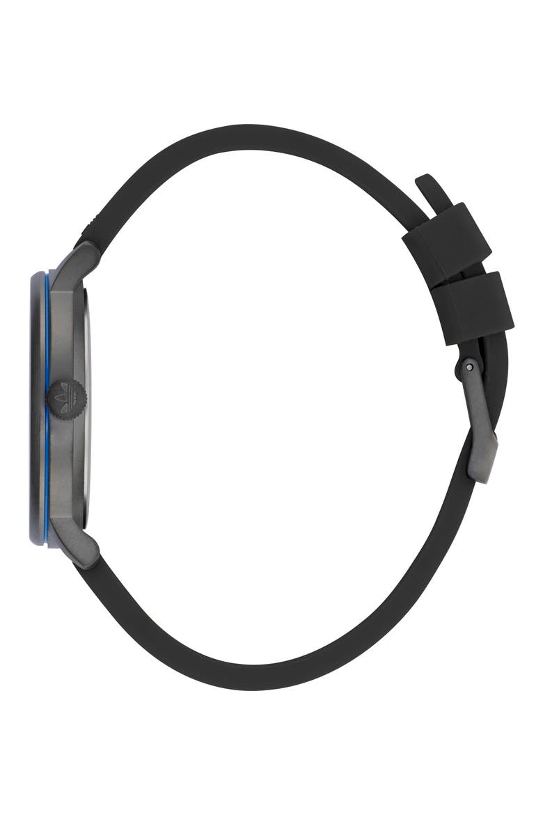 Code One Small Silicone Strap Watch, 35mm, Alternate, color, BLACK