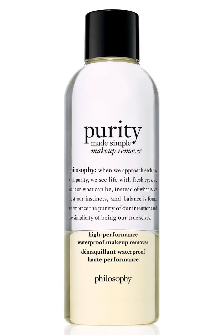 purity made simple high-performance waterproof makeup remover, Main, color, NO COLOR