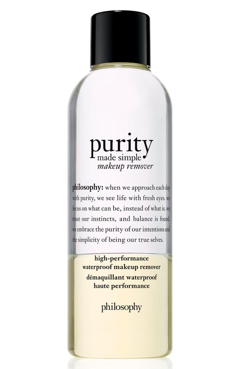 philosophy purity made simple high-performance waterproof makeup remover, Main, color, 