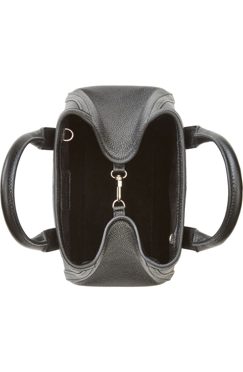 Lafayette 148 New York Mini L Grained Leather Tote, Alternate, color, Black