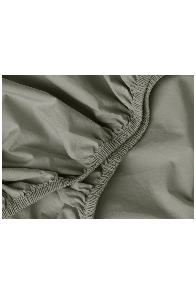 Percale Fitted Sheet, Alternate, color, MOSS