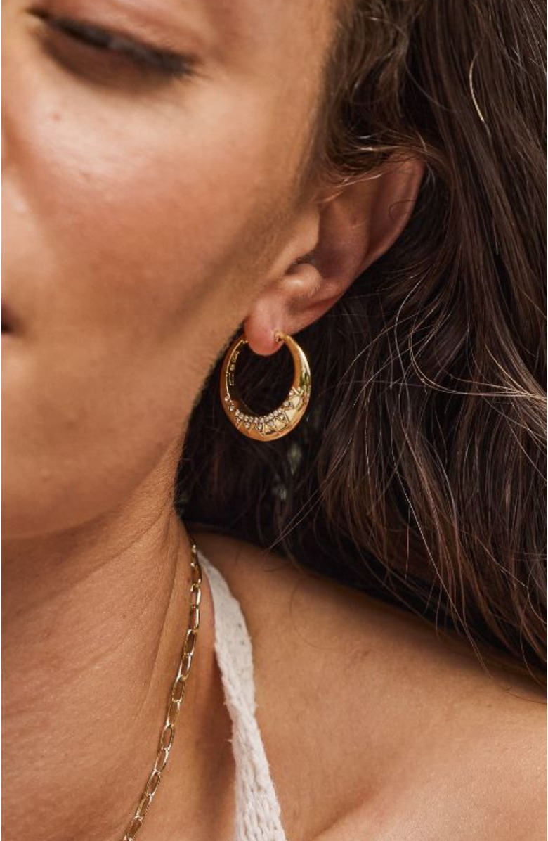 Stella & Dot Sol Hoop Earrings, Alternate, color, Gold