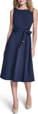 DKNY Sleeveless A-line Midi Dress