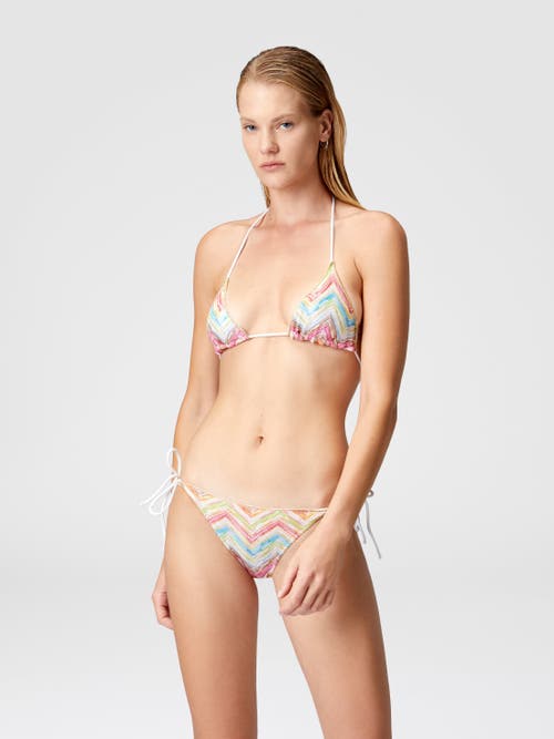 Shop Missoni Triangle Bikini In Printed Tulle In Multicoloured