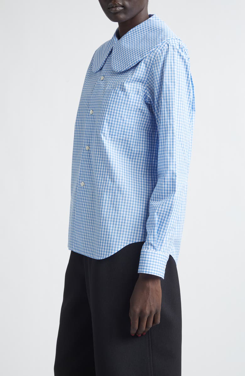 Comme des Garçons Girl Gingham Cotton Poplin Button-Up Shirt, Alternate, color, Blue/ White