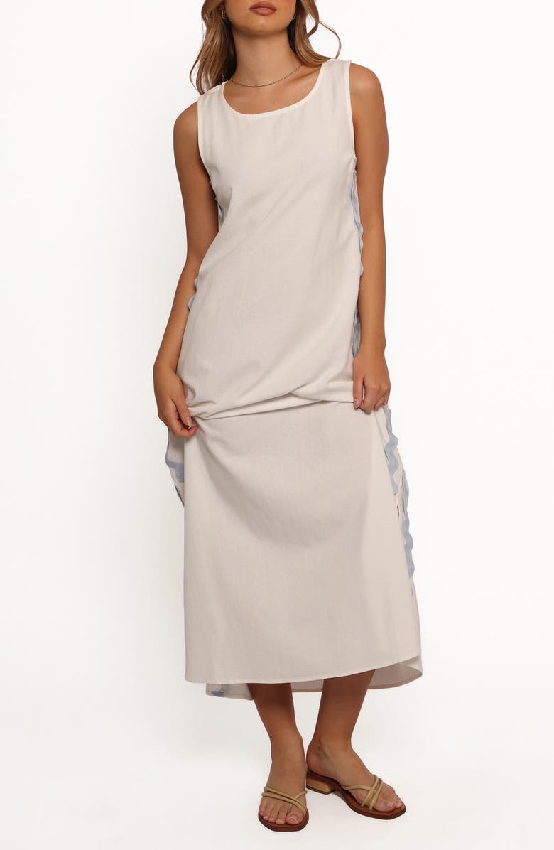 Petal & Pup Lennie Midi Dress, Main, color, Cream Blue