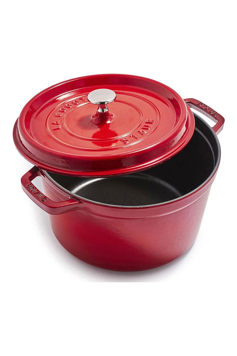 5-Quart Enameled Deep Cast Iron Dutch Oven, Main, color, CHERRY