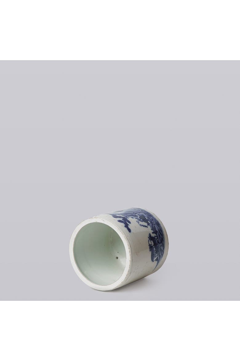 Tiny Porcelain Shepherd Cachepot, Alternate, color, Blue + White
