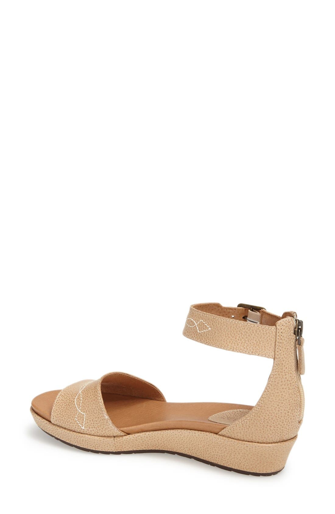 'Lisa' Leather Ankle Strap Sandal, Alternate, color, PEARL