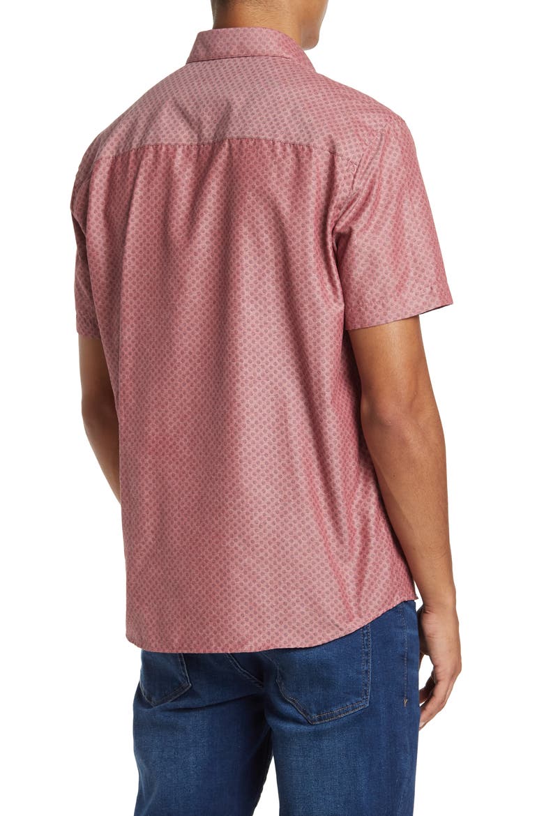 Chronos Short Sleeve Woven Sport Shirt, Alternate, color, CORAL