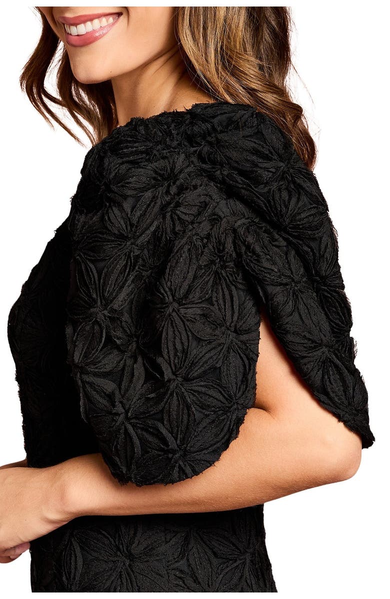 Coast Floral Pleated Sleeve Pencil Dress, Alternate, color, Black