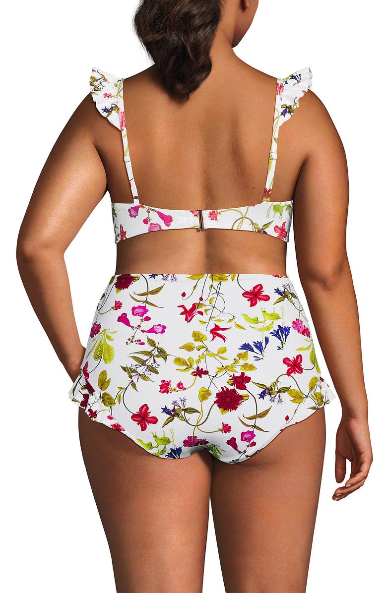 Lands' End Balconnette Underwire Bikini Top, Alternate, color, White Multi Garden Floral