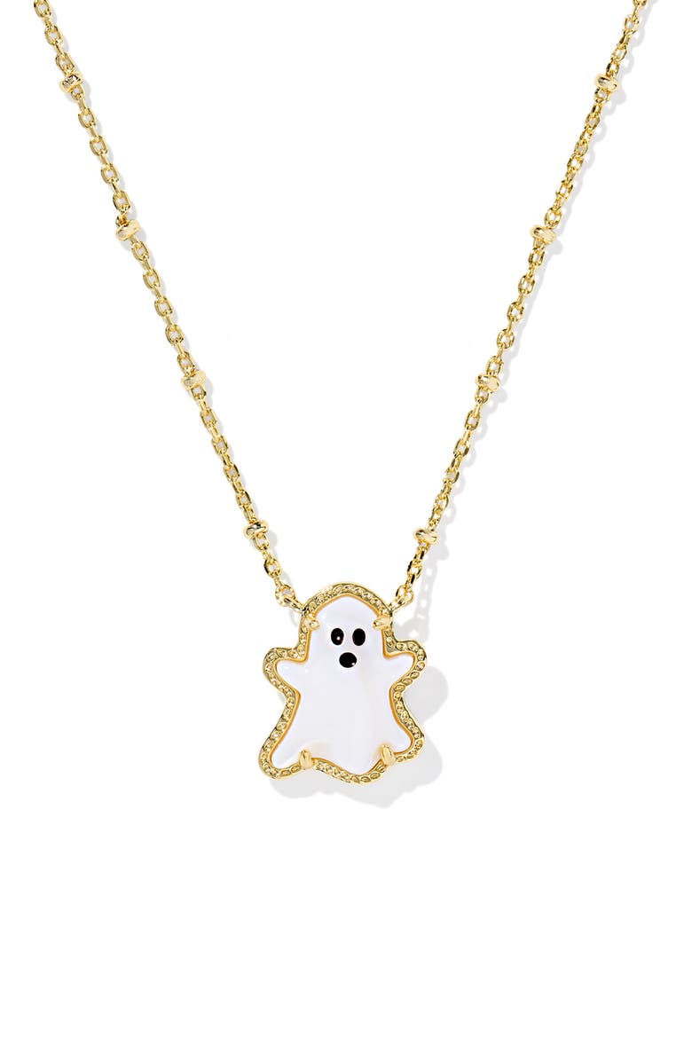 Reversible Ghost Pendant Necklace, Main, color, GOLD WHITE MOTHER OF PEARL