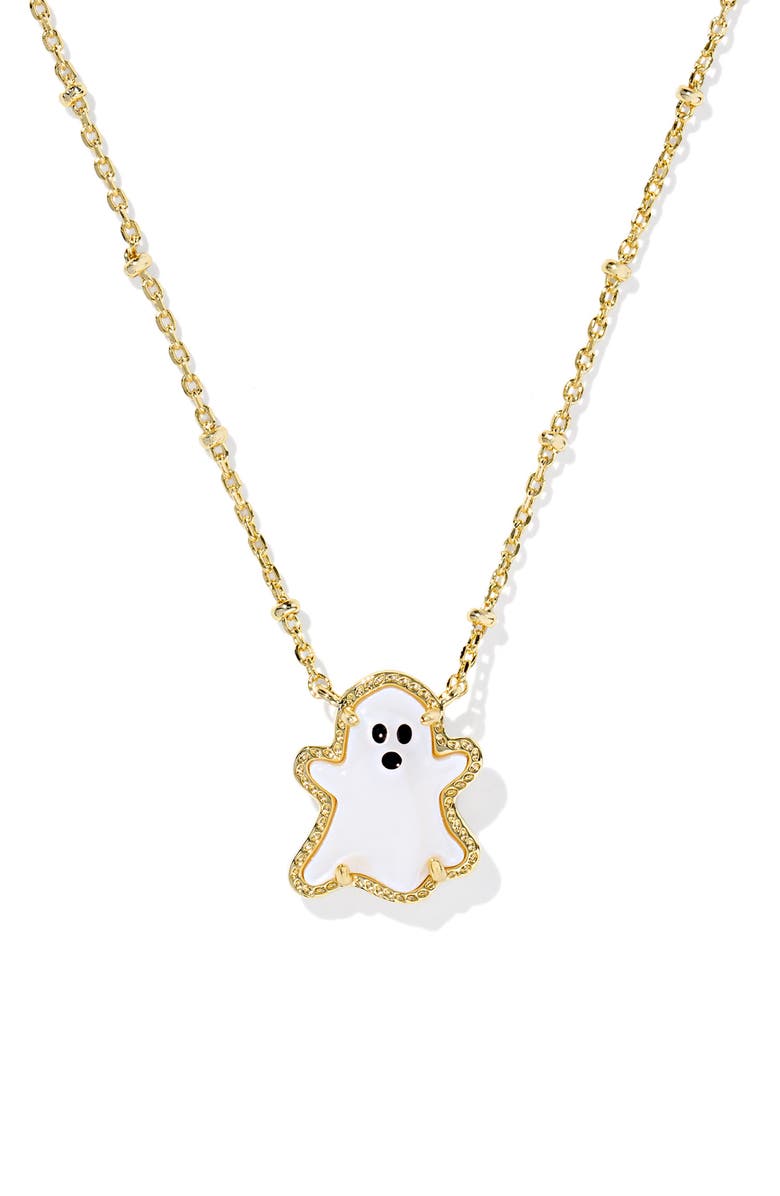 Kendra Scott Reversible Ghost Pendant Necklace, Main, color, Gold White Mother Of Pearl