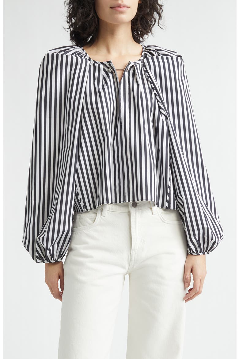 Grand Bazaar Mini Stripe Cotton Top, Main, color, BLACK/ WHITE STRIPE