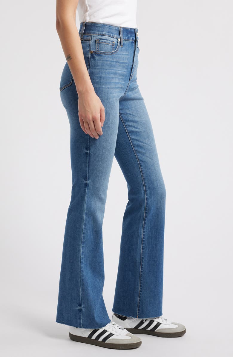 1822 Denim Raw Hem High Waist Slim Bootcut Jeans, Alternate, color, 