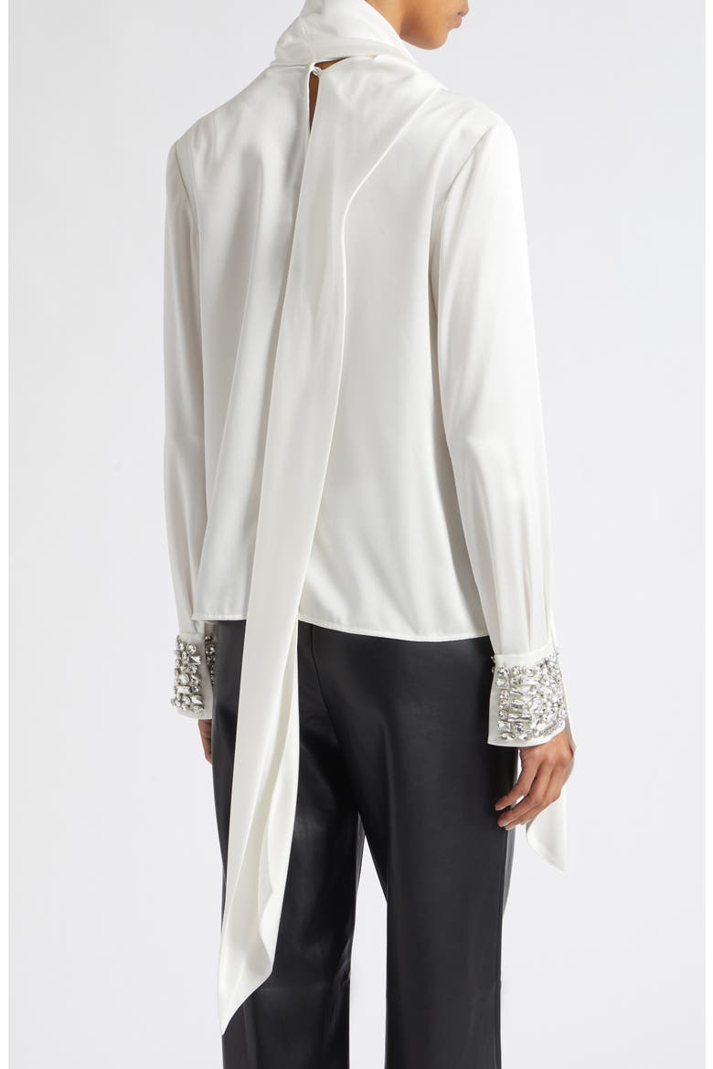 Veronica Long Sleeve Top with Embellished Cuffs, Alternate, color, OPTIC