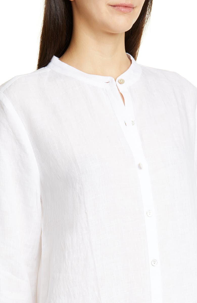 Eileen Fisher Button Down Organic Linen Shirtdress, Alternate, color, 