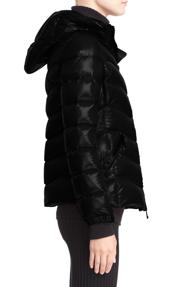 Moncler Anthia Water Resistant Shiny Nylon Hooded Down Puffer Jacket, Alternate, color, 
