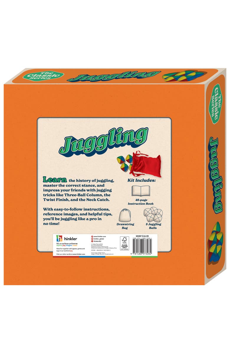 Hinkler Pty Ltd Retro Box, Learn Juggling, Skill Starter Kit, Instruction Book, All Ages, Alternate, color, Multicolored