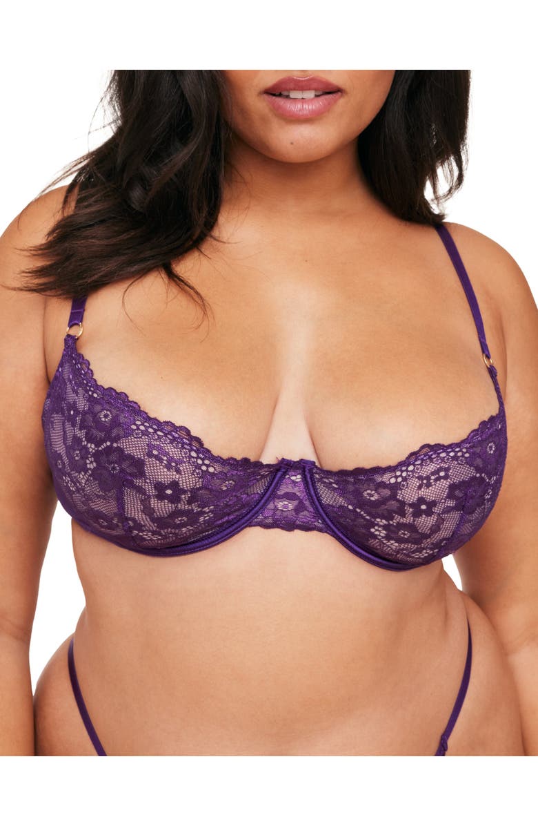 Adore Me Elyza Unlined Demi Bra, Alternate, color, Dark Purple