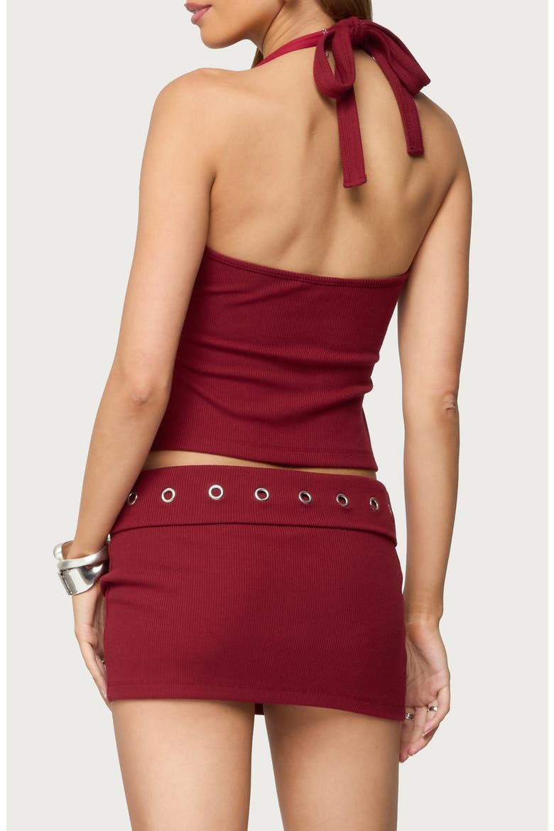 Havana Grommet Halter Top, Alternate, color, BURGUNDY