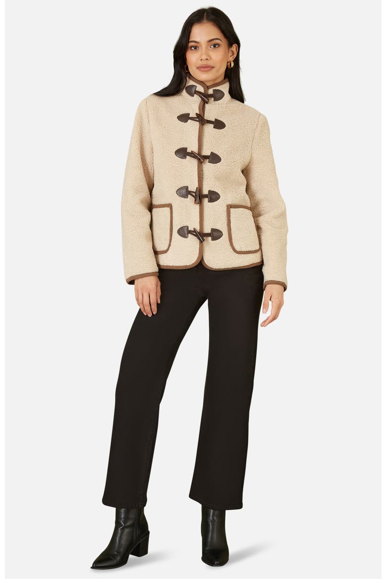 Tailored Borg Toggle Jacket, Alternate, color, Cream