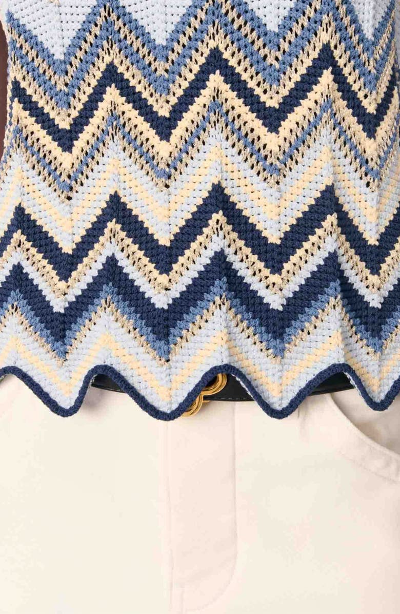 maje Crochet-knit top, Alternate, color,