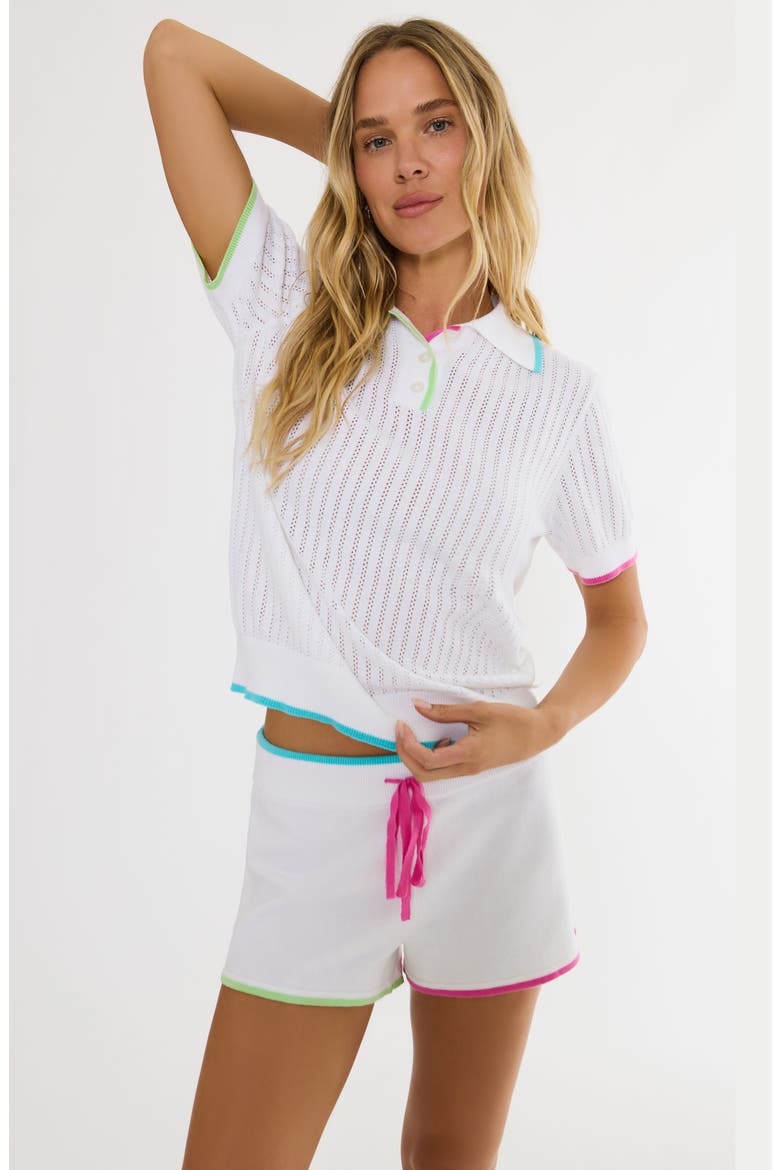Balboa Tie Waist Shorts, Alternate, color, HIBISCUS COVE WHITE