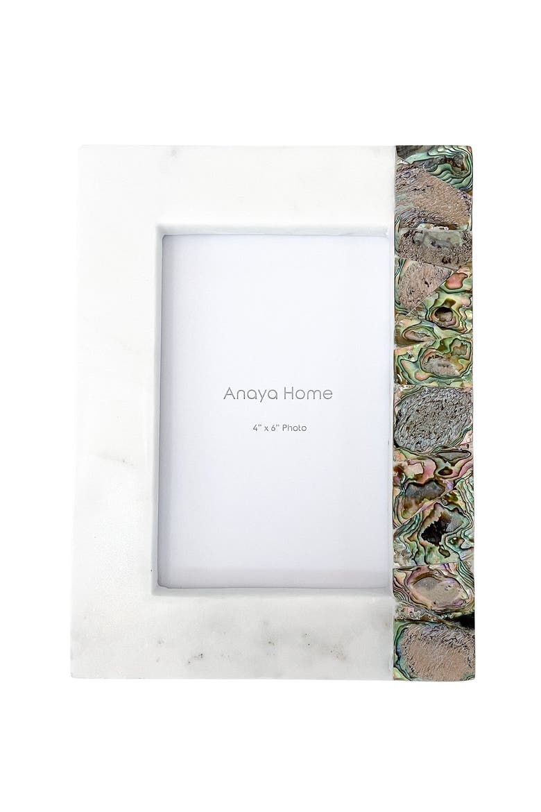 Rainbow Pearl Marble Picture Frames, Main, color, White