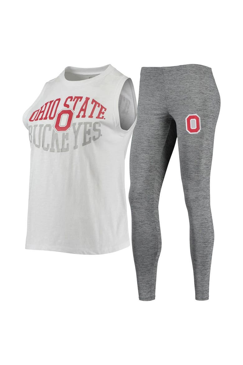 Women's Concepts Sport Charcoal/White Ohio State Buckeyes Tank Top & Leggings Sleep Set, Main, color, Charcoal