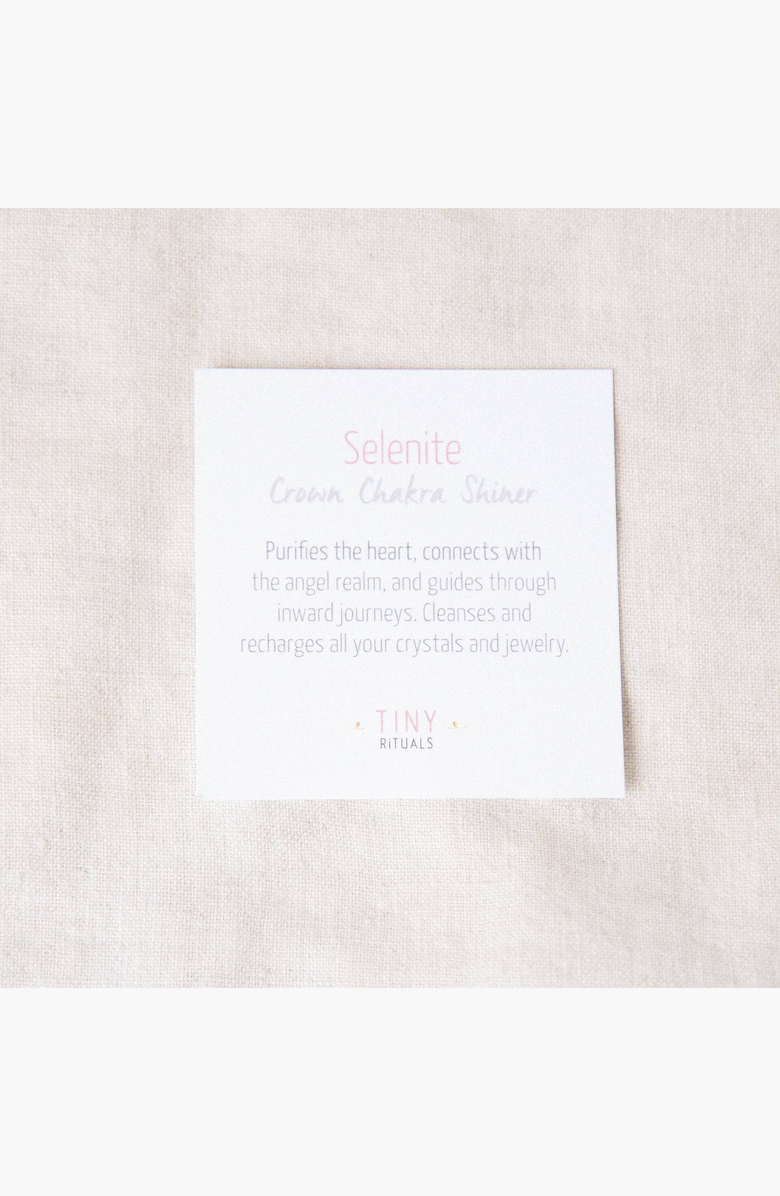 Tiny Rituals Handcrafted Selenite Crystal Recharging Bowl, Alternate, color, Translucent White