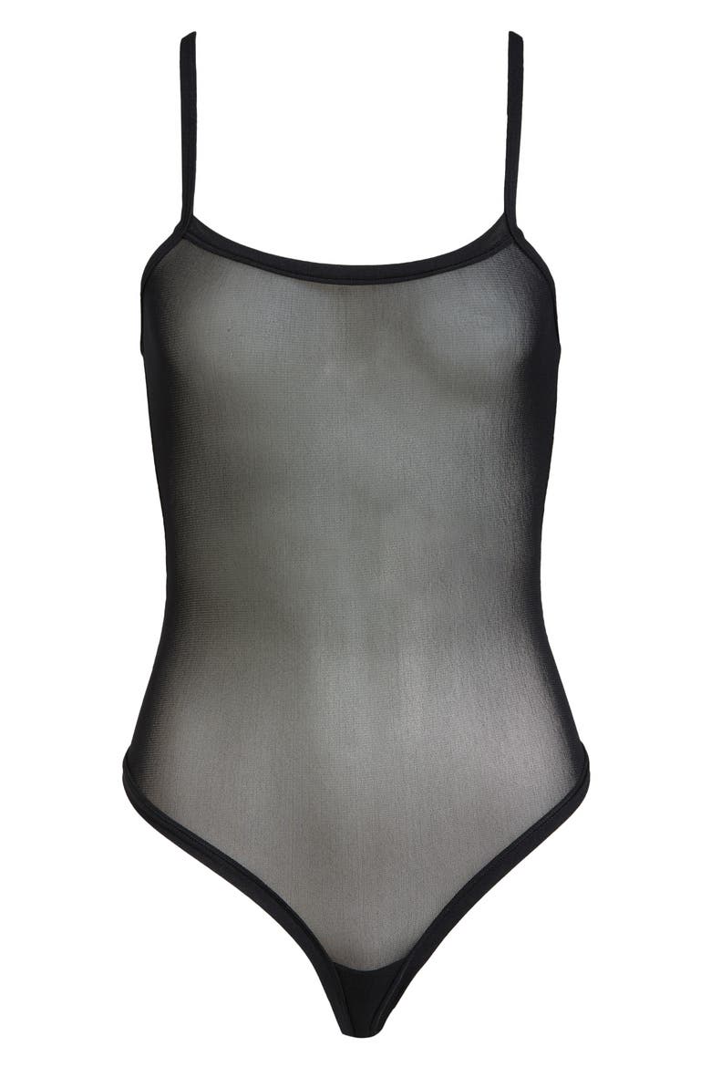 Summer Mesh Strappy Bodysuit, Alternate, color, ONYX